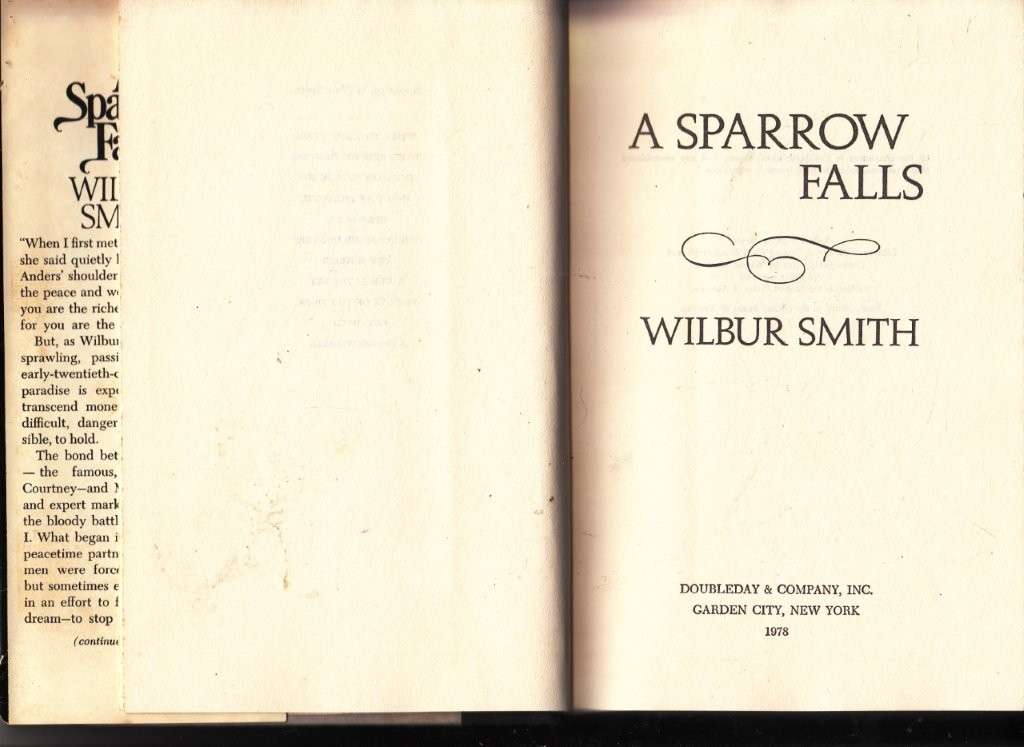 A Sparrow Falls (1978 US Hardcover) - Smith, Wilbur