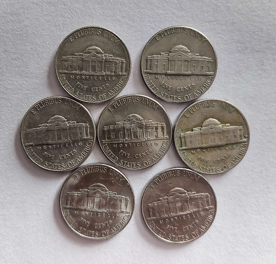 USA Jefferson Nickels (five cents) (x7)  ONE BID TAKES ALL!!