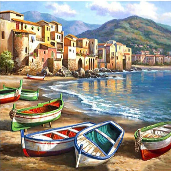 Cross-Stitching: Coastal Landscape