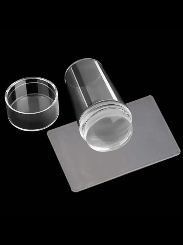 Clear Silicone Nail Art Stamper & Scraper Set