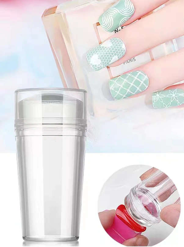 Clear Silicone Nail Art Stamper & Scraper Set