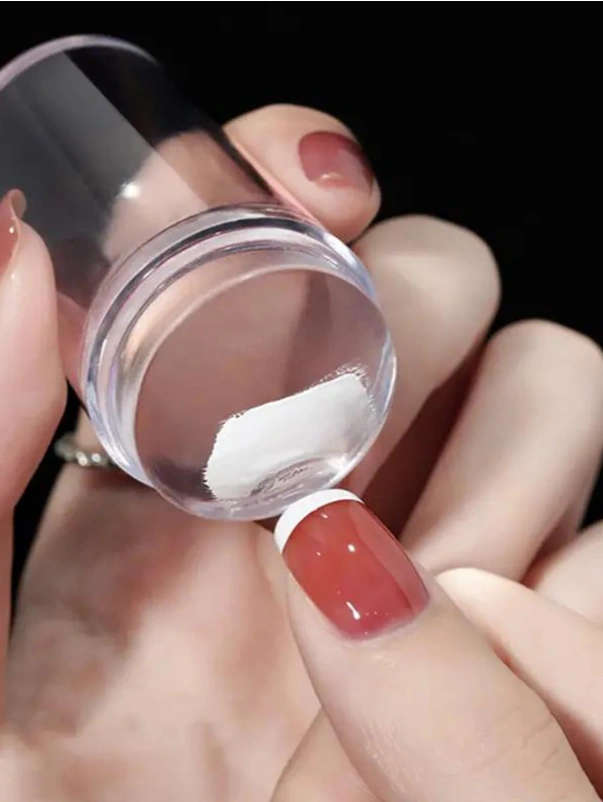 Clear Silicone Nail Art Stamper & Scraper Set