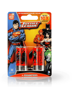 Justice League LR03 AAA Alkaline Batteries 4-Pack