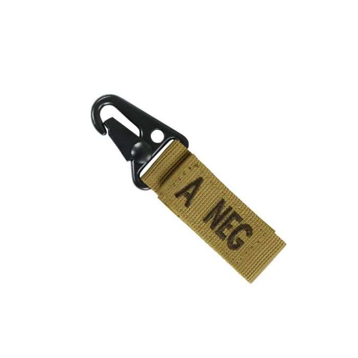 Condor CON-239A-498 Blood Type Key Chain w/ Snaphook A Negative Brown