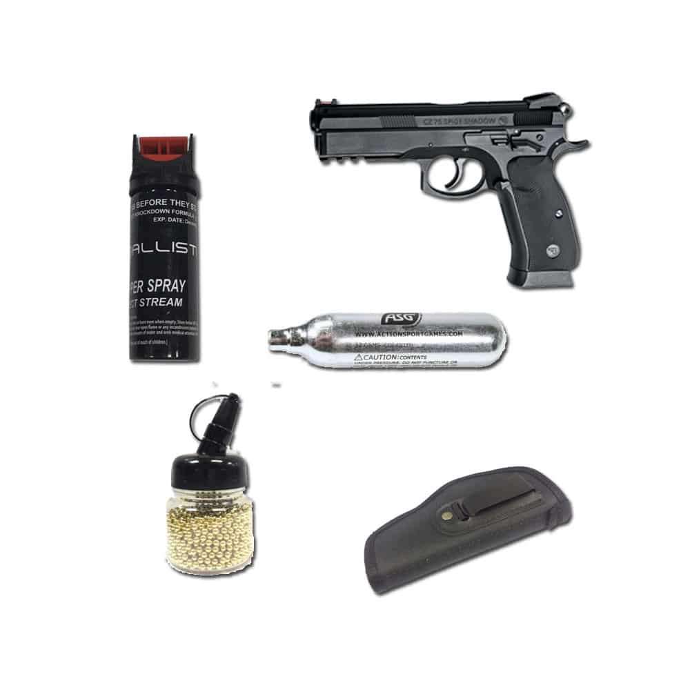 ASG SP01 Shadow BB Pistol With Pepper Spray Combo