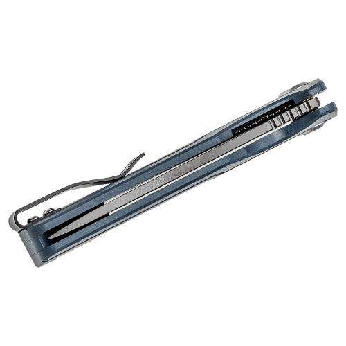 BESTECH Circuit D2 Milled Blue Contoured G10 Handle - BG35B-2