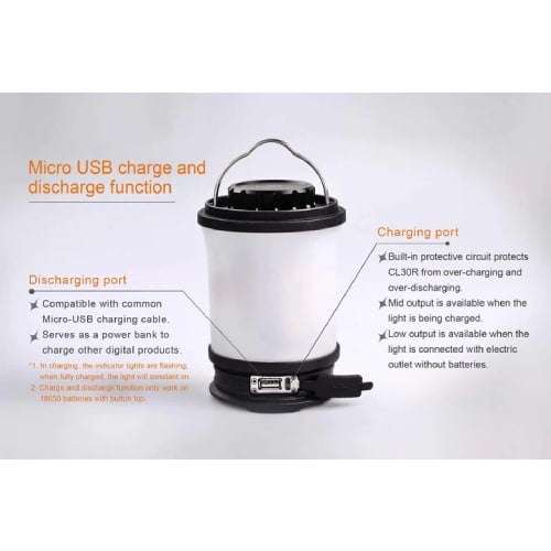 Fenix Lantern CL30R Black 650 Lumens - Rechargeable
