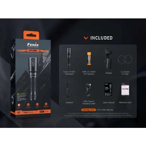 Fenix Flashlight HT30R White Laser 500 Lumens - Rechargeable