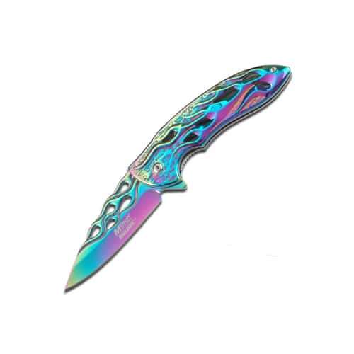 MT-A822RB MTech USA Spring Assisted Knife - Rainbow