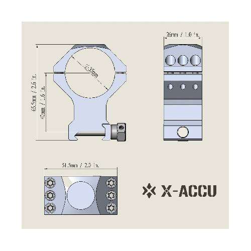 35mm X-Accu High Profile Picatinny Rings - SCTM-32