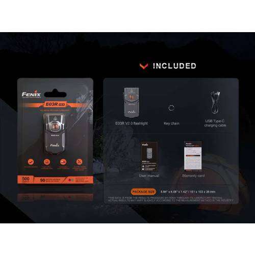 Fenix E03R V2.0 LED Flashlight (Blue)