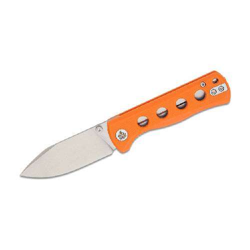 QSP Canary Folder Liner Lock 14C28N Stonewashed Orange G10 - QS150-B1