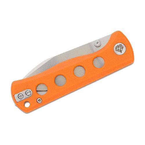 QSP Canary Folder Liner Lock 14C28N Stonewashed Orange G10 - QS150-B1