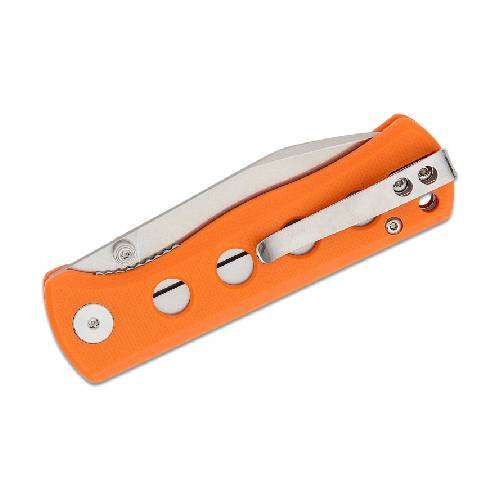 QSP Canary Folder Liner Lock 14C28N Stonewashed Orange G10 - QS150-B1