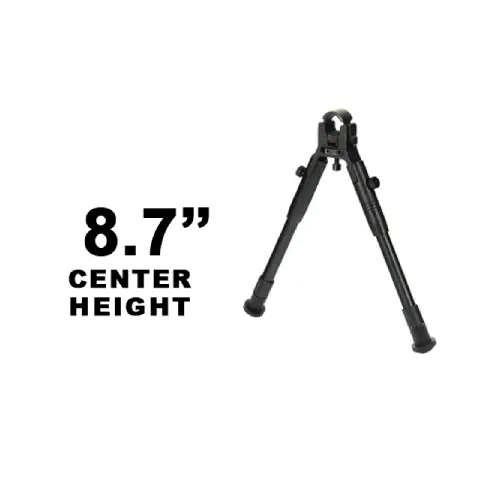 UTG New Gen Reinforced Clamp On Bipod, Rubber Feet, Cent HT 8.7"-10.2" - TL-BP08S-A
