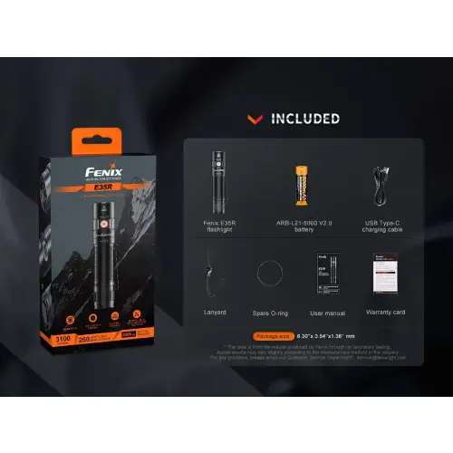 Fenix E35R LED Flashlight (Glacier Blue)