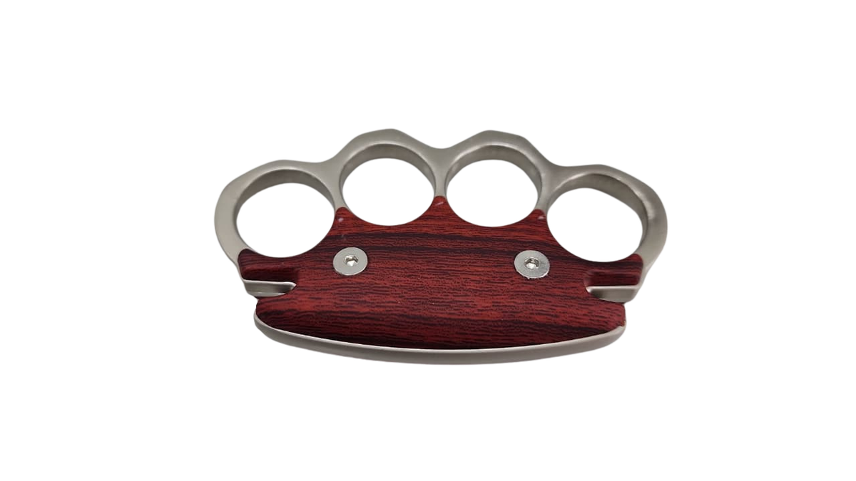 FAS7-1 Knuckle Duster Silver With Wooden Type Grip