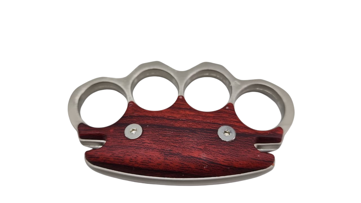 FAS7-1 Knuckle Duster Silver With Wooden Type Grip