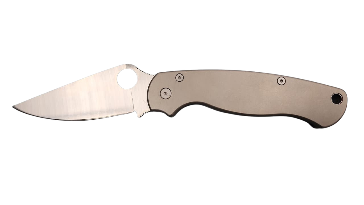 FAS7-22 Pocket Knife Folding Grey Handle, Round Hole On Blade