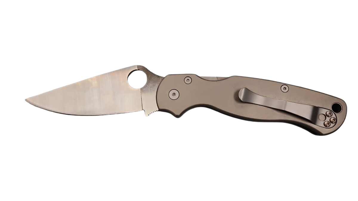 FAS7-22 Pocket Knife Folding Grey Handle, Round Hole On Blade