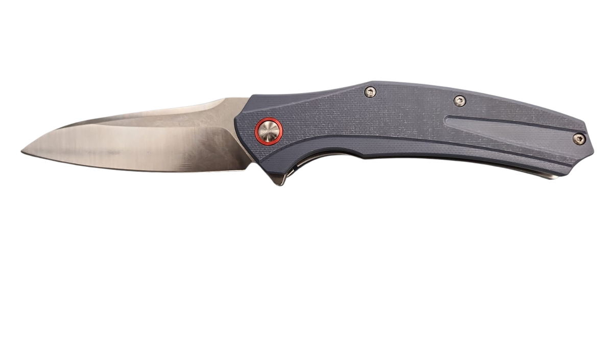 FAS7-20 Pocket Knife Folding Blue Handle With Red Ring