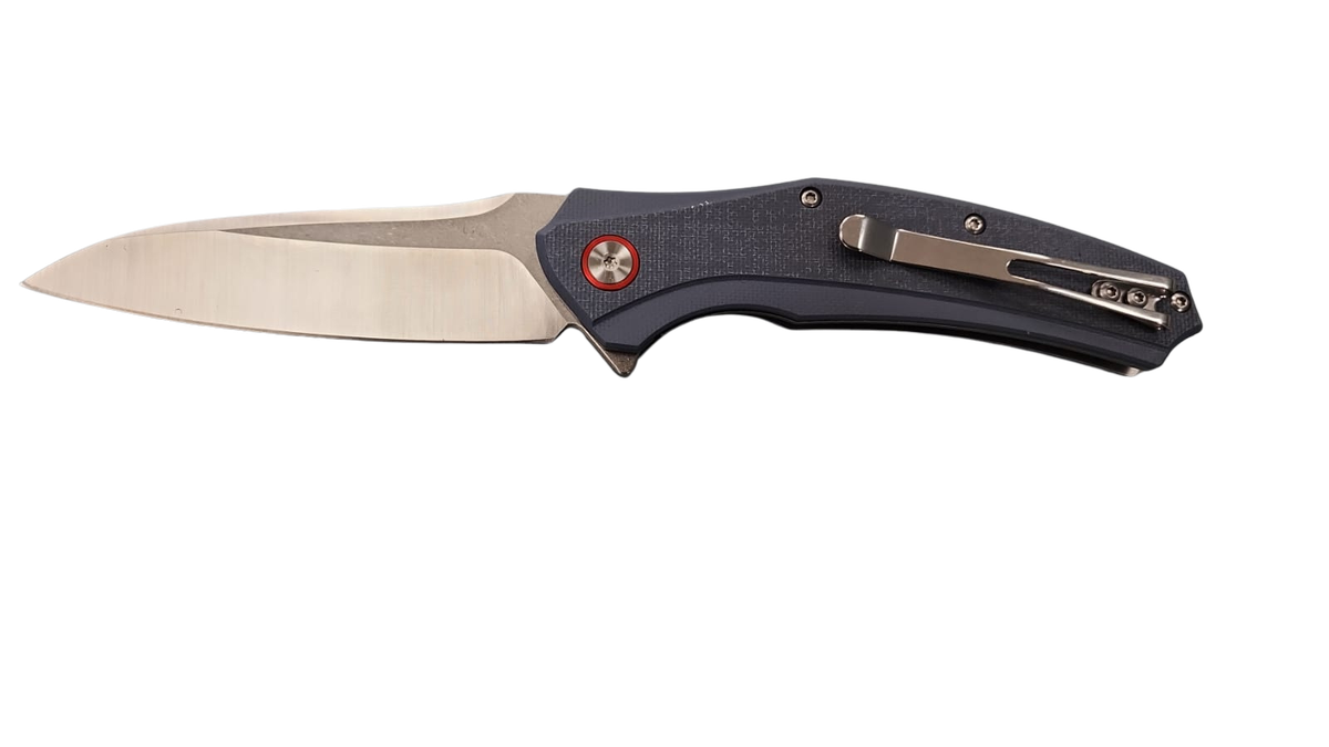 FAS7-20 Pocket Knife Folding Blue Handle With Red Ring