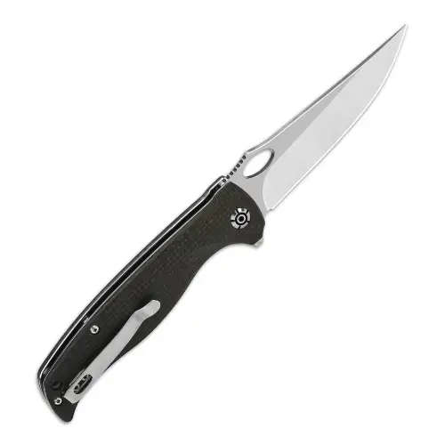 QSP Gavial Liner Lock, D2 2 Tone Satin, Dark Brown Micarta - QS126-D1