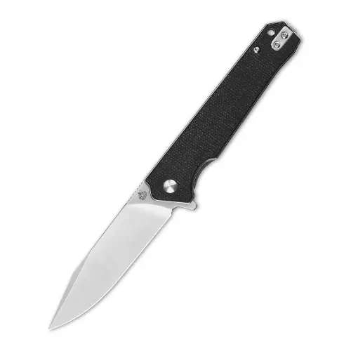 QSP Mamba V2 Liner Lock, D2 Satin, Black Linen Micarta