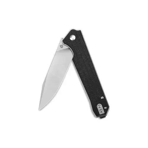 QSP Mamba V2 Liner Lock, D2 Satin, Black Linen Micarta
