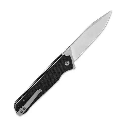 QSP Mamba V2 Liner Lock, D2 Satin, Black Linen Micarta