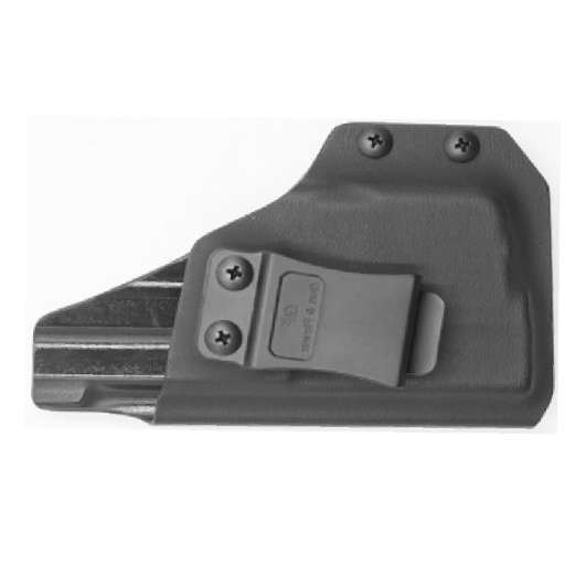 Glock 19 Olight Baldr Mini IWB, Kydex, 1.5 inch plastic clip, Right Hand, Black-RF-KIG19OBM