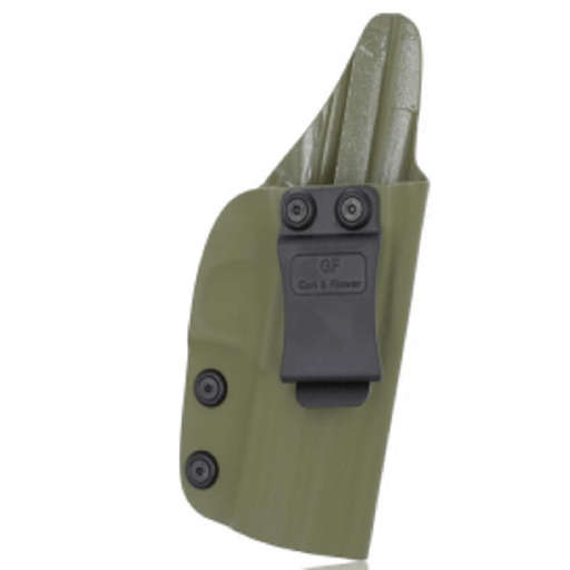 CZ P10C IWB, Kydex, 1.5 inch plastic clip, Right Hand, Army Green-RF-KIP10CAC