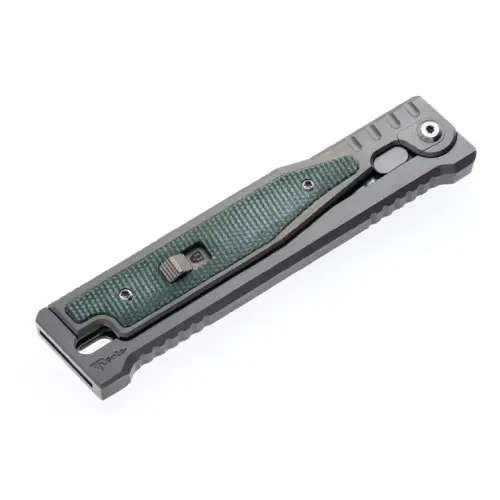 Reate Titanium Bead Blast Drop Point-Satin Stonewashed Flat OD Green Micarta - OG-EXO (7)