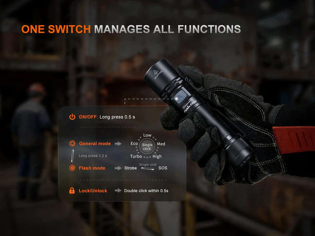 Fenix C5 Pro Rechargeable Industrial Flashlight