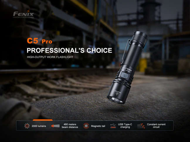 Fenix C5 Pro Rechargeable Industrial Flashlight