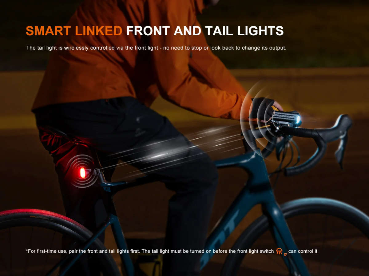 Fenix BC28R Smart Control Bicycle Light Combo  2500 Lumens Front & Rear Bike Light Set
