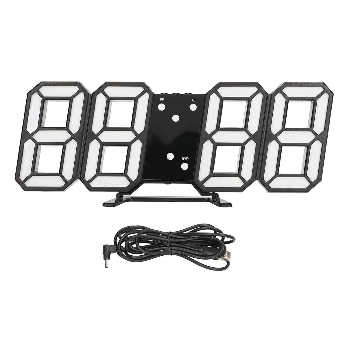 GH8018 3D LED Digital Desktop Modern Clock 3 Alarm Settings