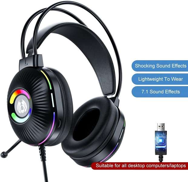 H83E-sports Headset Gaming Wired 7.1Channel Headset