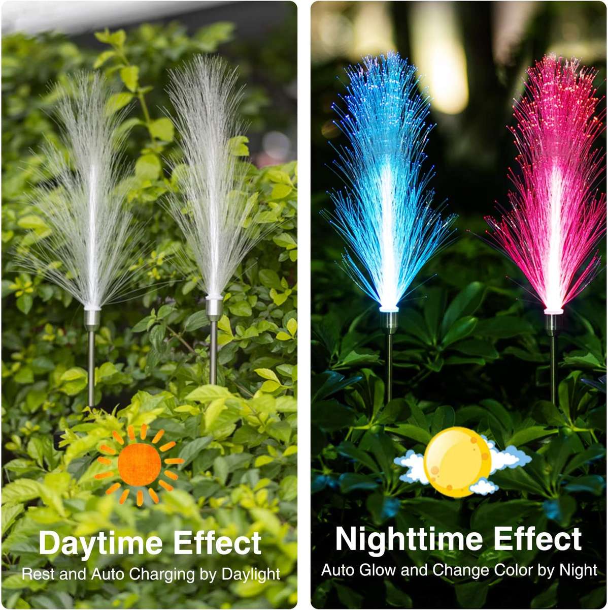 FA-LC51 7 Colour Solar Powered Triple Layer Fiber Optic Light 2pcs