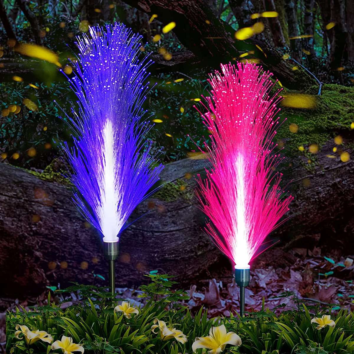 FA-LC51 7 Colour Solar Powered Triple Layer Fiber Optic Light 2pcs