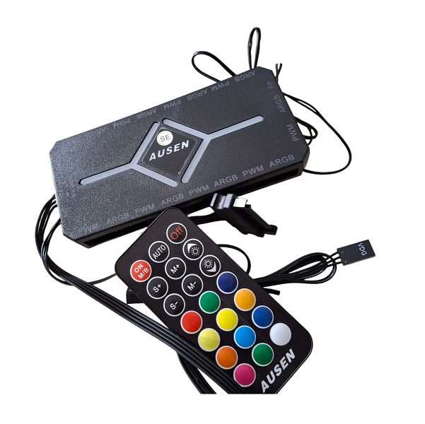 ARGB PWM Fan Hub With Controller For 5V