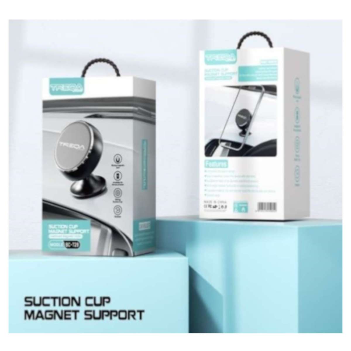 Treqa BC-T28 Suction Magnetic Support Dashboard Car Phone Holder