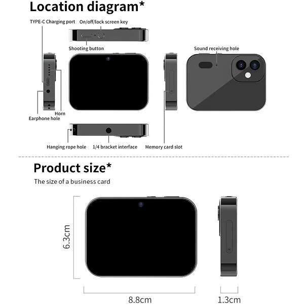 D6 Triple Lens Touch Screen Digital Camera 64mp 3.0 LED Screen