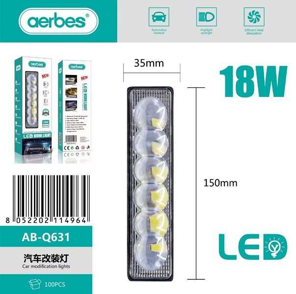 Aerbes AB-Q631 18W 6 Bead 5D 35MM 24V All Aluminum