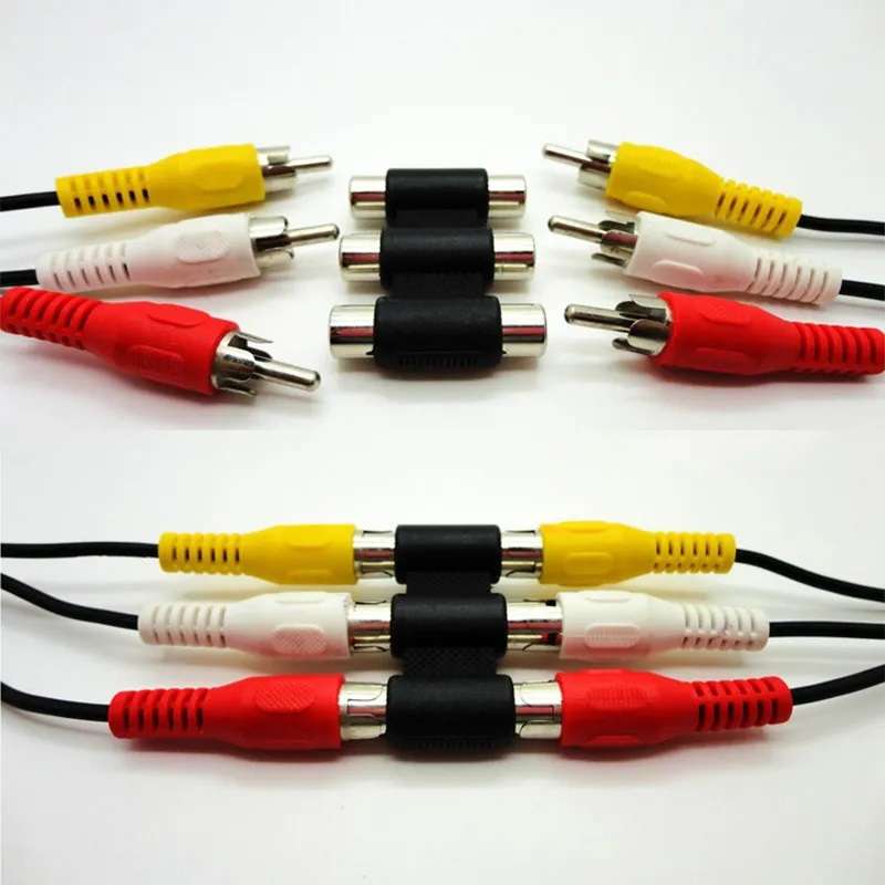 3 RCA Female TO 3RCA Female Adapter Pack Of 100