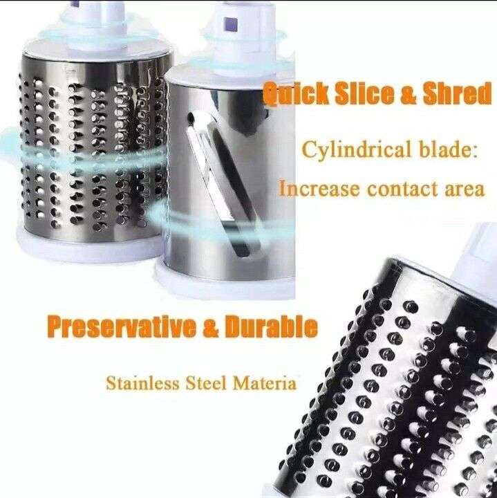 Aorlis AO-78331 Multi-Shredder Tabletop Drum Grater with 3 Interchangeable Drums