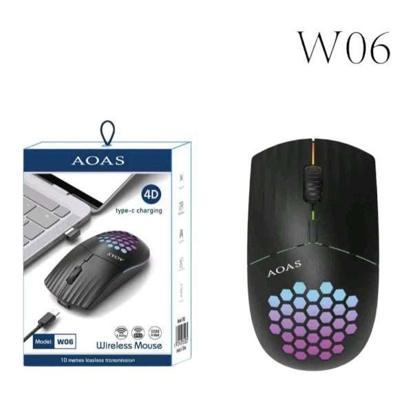 W06 Rechargeable 2 in 1  2.4ghz + Bluetooth  Wireless Mouse