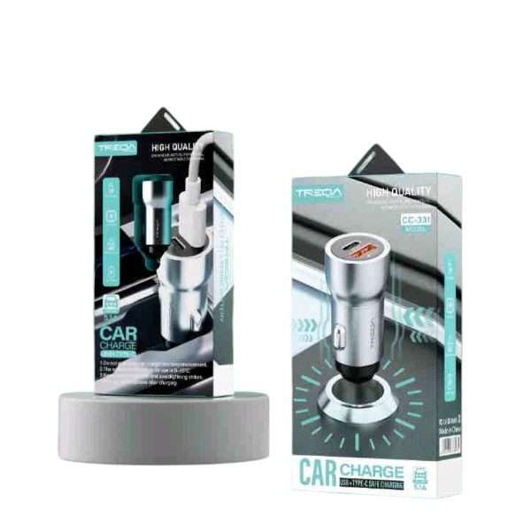 Treqa CC-331 5.1A USB Port +Type C Car Charge