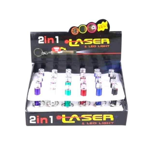 500039 2-in-1 Laser And LED Keychain Light
