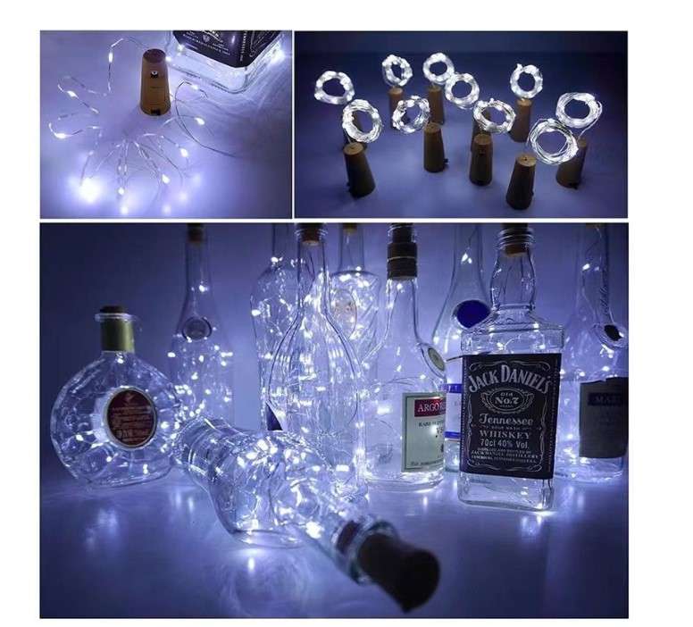 ZYF-D235 White 3M Copper Wire Cork Bottle Fairy Lights Pack of 50